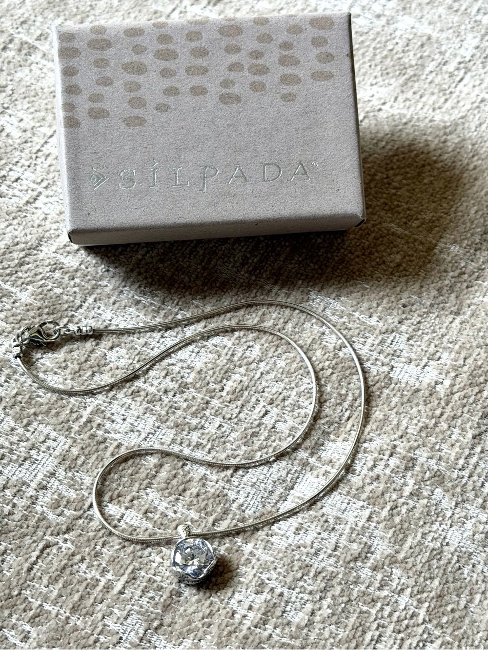 Silpada Cinema Star Silver Necklace with CZ Pendant - Picture 10 of 10